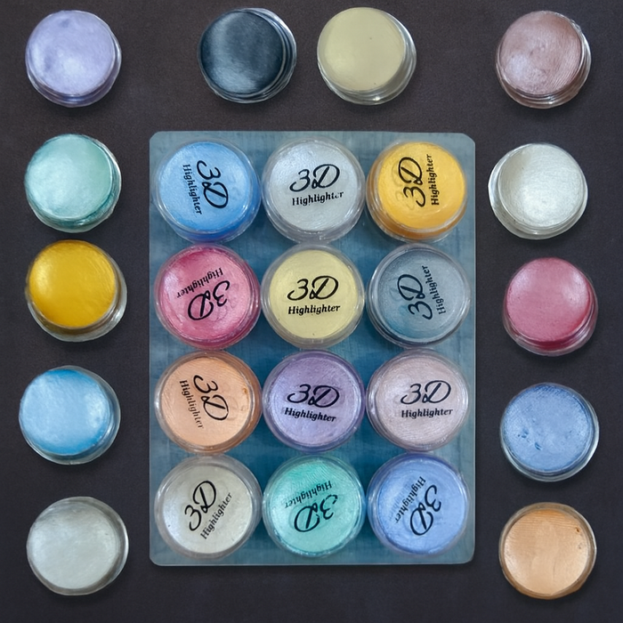 Professional 3D Highlighter 12 Color Palette – Trendy Creamy Shimmer Kit With Pressed Powder Shades – Shiny Makeup Cosmetic Palette Box For Radiant Glow