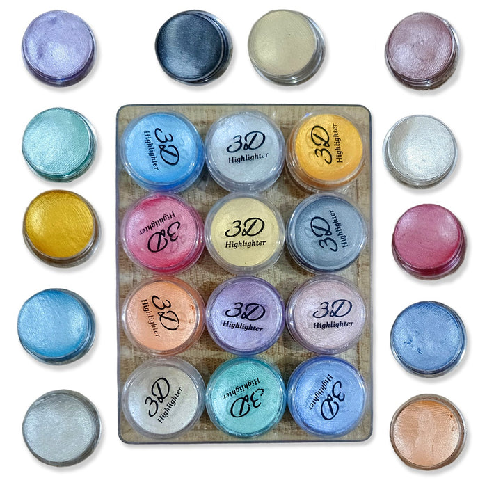 Professional 3D Highlighter 12 Color Palette – Trendy Creamy Shimmer Kit With Pressed Powder Shades – Shiny Makeup Cosmetic Palette Box For Radiant Glow