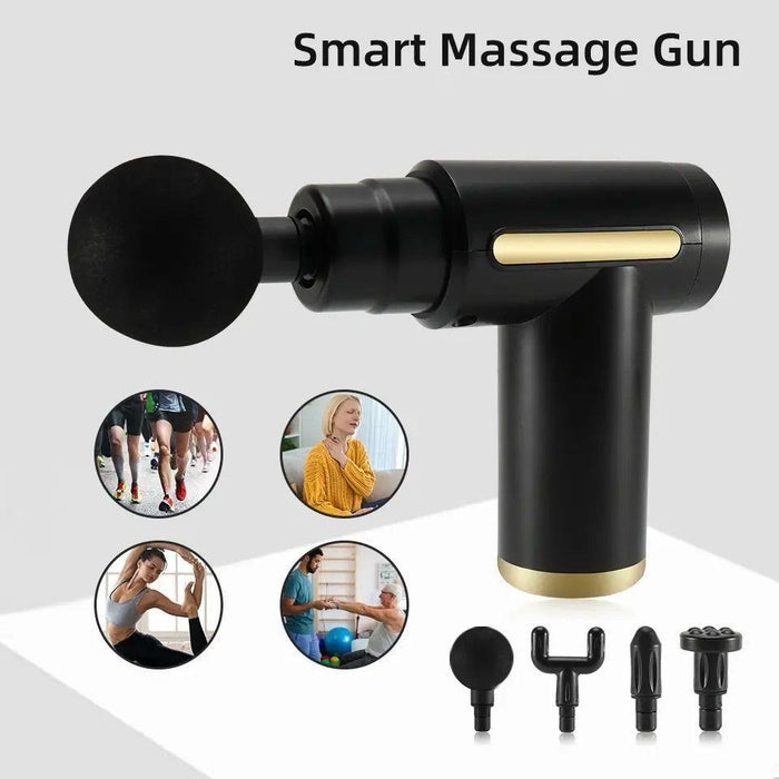 4-in-1 Massage Gun | Deep Tissue Percussion Massager with 4 Attachments | Handheld Electric Body Therapy for Pain Relief, Relaxation & Muscle Recovery
