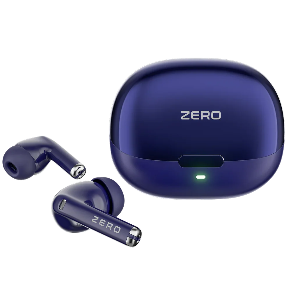 Zero® Evo Wireless Earbuds | Bluetooth 5.4, 5-Hour Playtime, 50 Hours Total playback, Metallic look, Single Mic ENC, Touch Controls | IPX4 Water Resistant, Type-C Fast Charging | Everyday Compact Audio for iPhone & Android